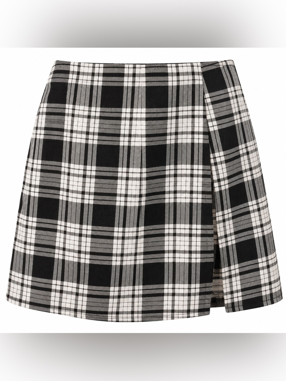 Boohoo Black and White plaid Mini Skirt
